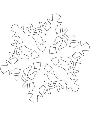 Snowflake Pattern With Snowman Coloring Page